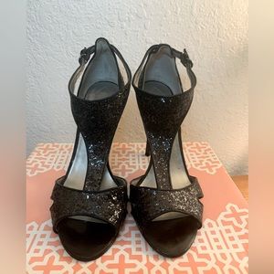 Guess Glitter Black Dress Sandals Size 9M